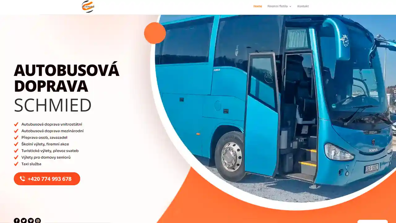 Autobusová doprava portfolio webdesign studio82.cz